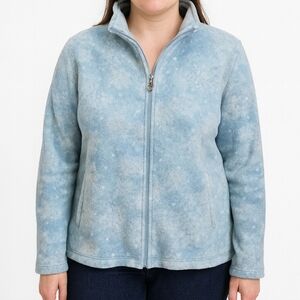 C & B Blue Snowflake Womens Fleece Size Med